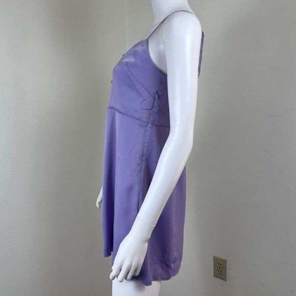 Urban Outfitters Padova Size S Button Y2K Purple Pullover Satin Slip Mini Dress - Picture 13 of 15